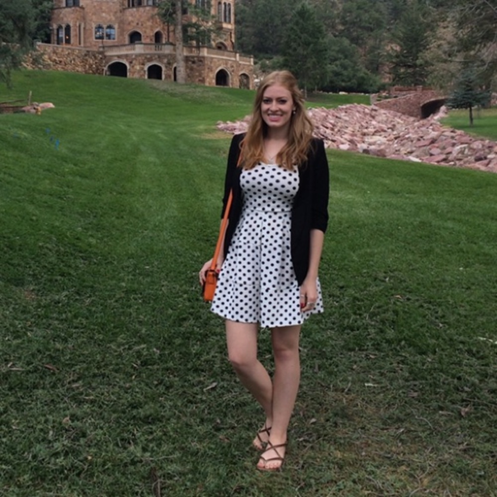 Navy & White Polka Dot Dress